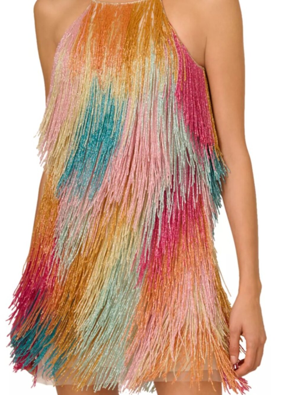 Liv Foster Amelia Beaded Fringe Mini Dress